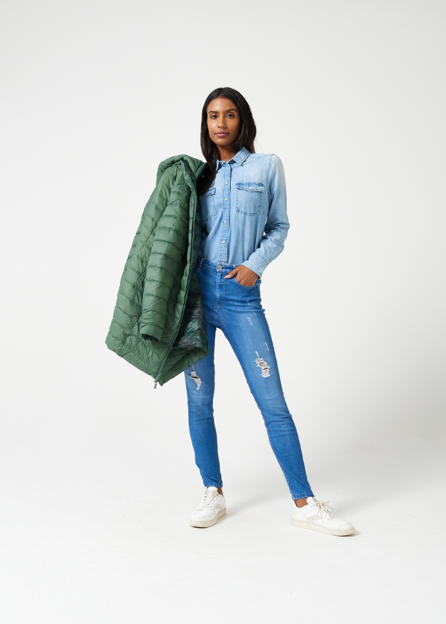 Duck down puffer store jacket women's