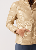 Gold shimmer duck down puffer jacket