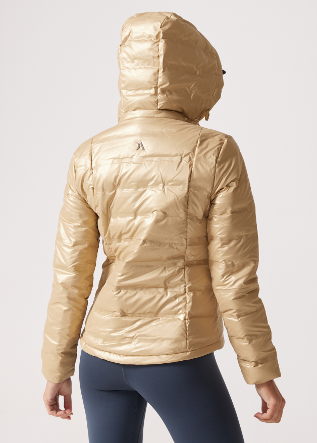 Gold Shimmer Duck Down Puffer Jacket Duck Apparel