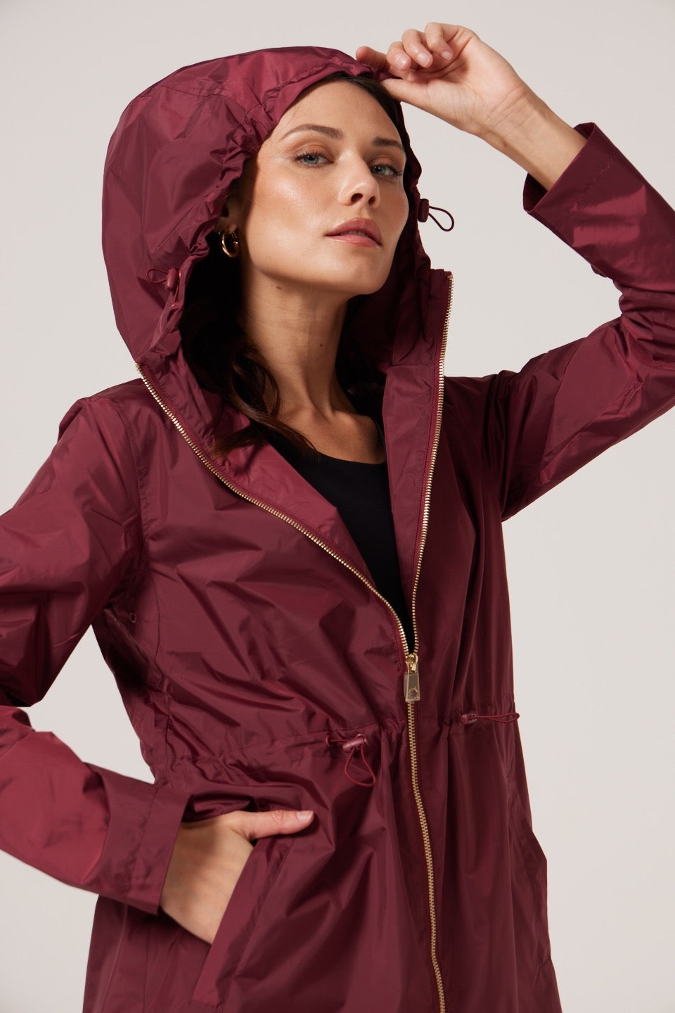 Maroon raincoat online