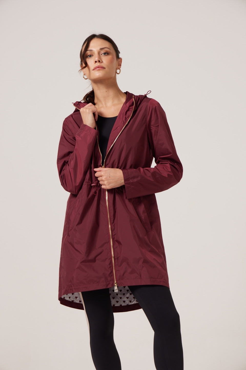 Maroon Hearts Raincoat Duck Apparel